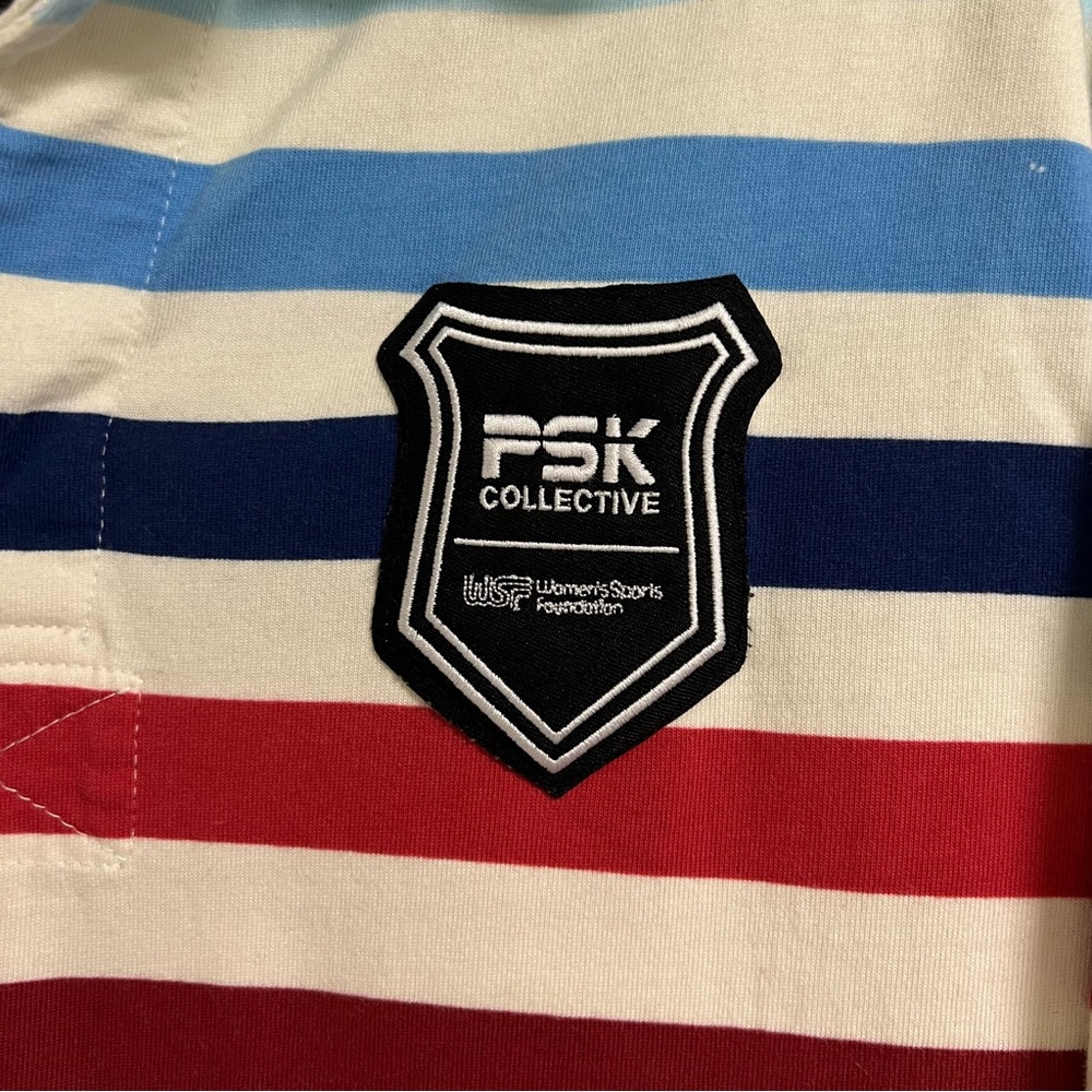 PSK Collective Rugby Equality Patch Collared Rainbow Top w/ WSF Sleeve Patch, S - Picture 8 of 14
